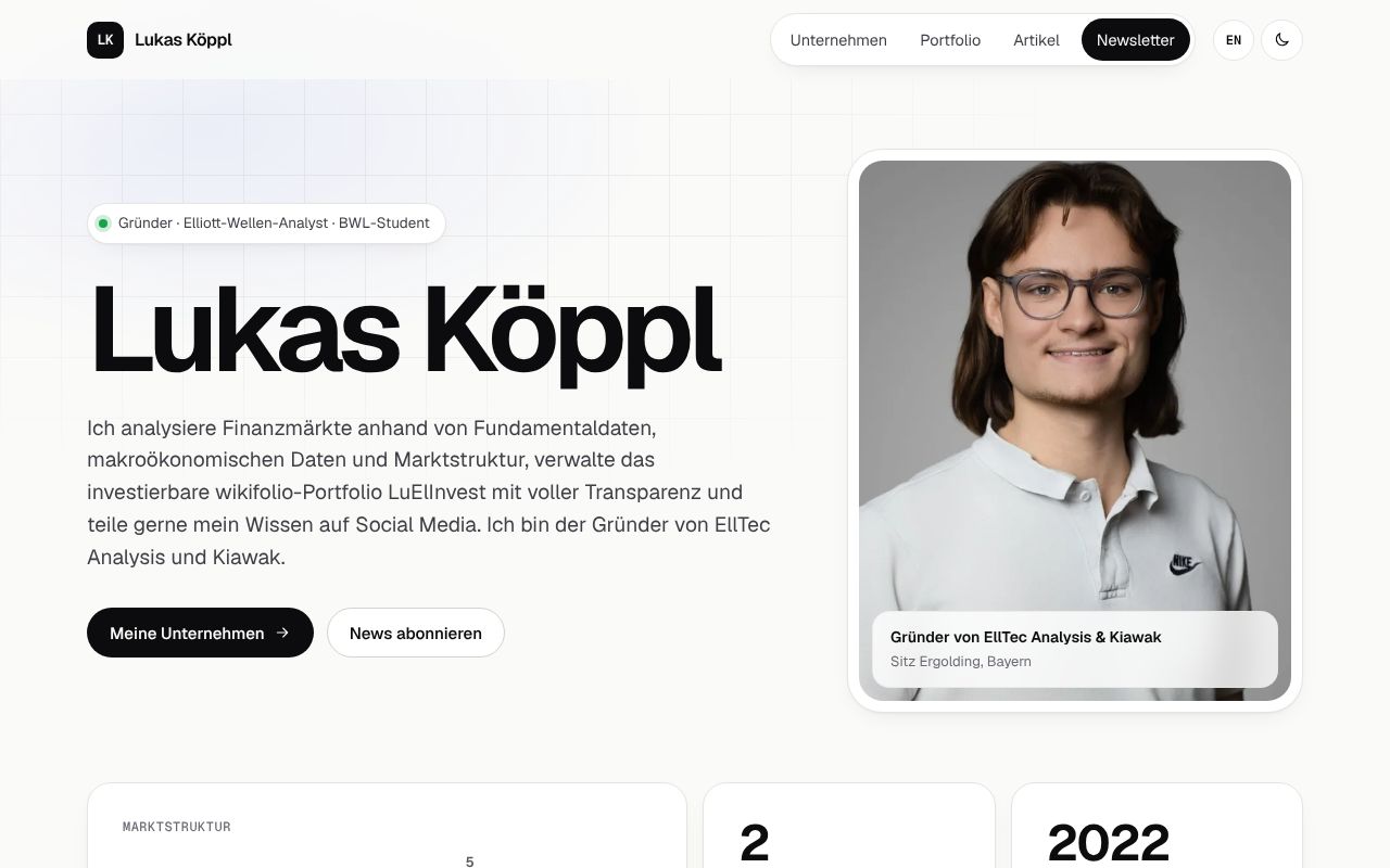 Startseite von lukaskoeppl.com